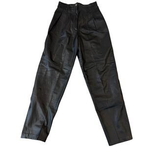 The Prisma Collection 90s High Waist Black Leather Pants Sz 6/M Korea